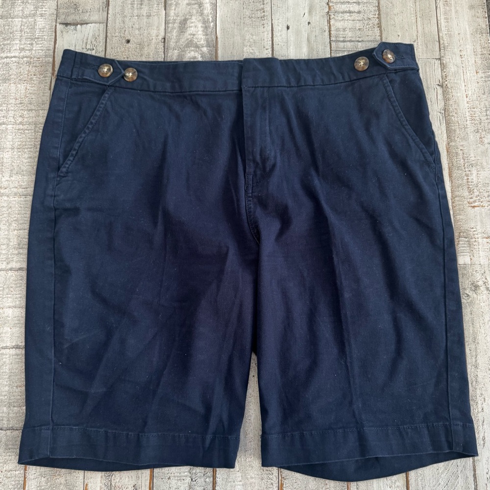 Simply Styled Women’s Dark Blue Flat Front Shorts